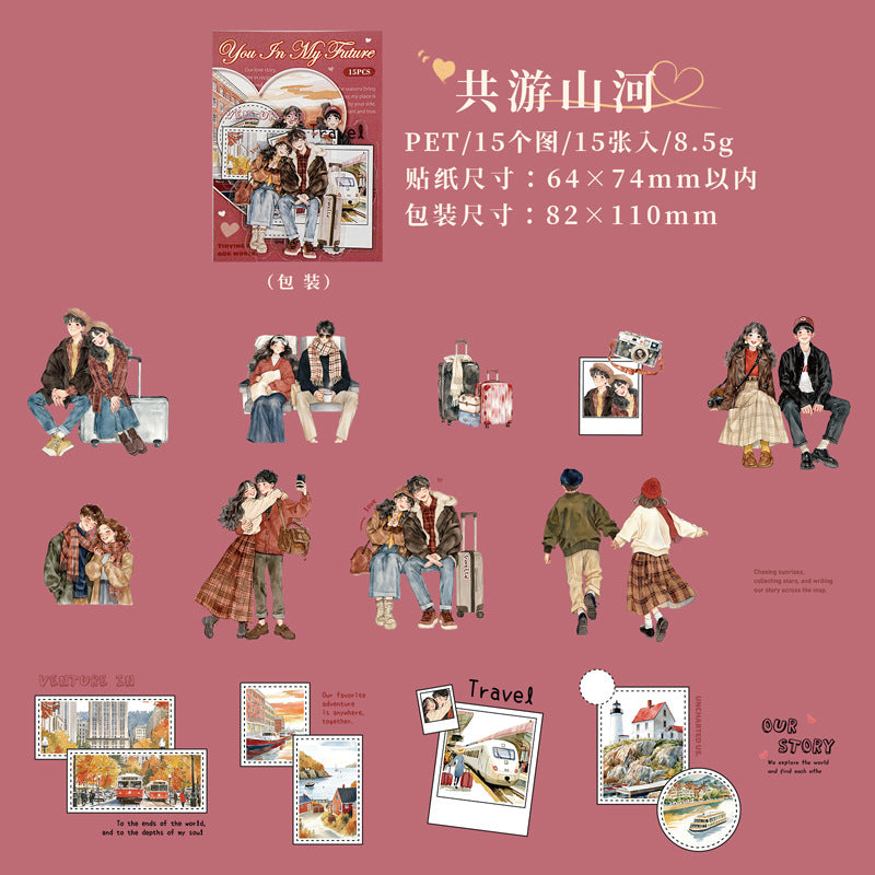 Life with You Couples Themed Character PET Stickers