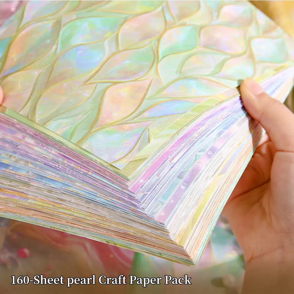 Pearlescent Scrapbook Paper (160 Pcs)
