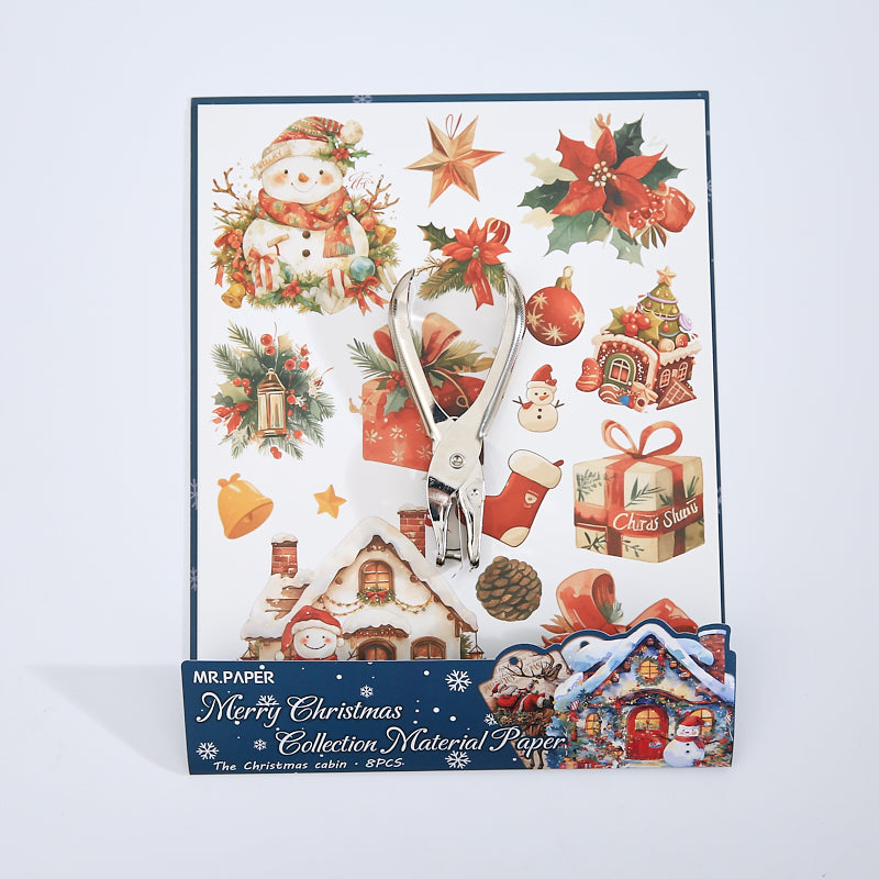 Merry Christmas Scrapbooking Paper and punching machine