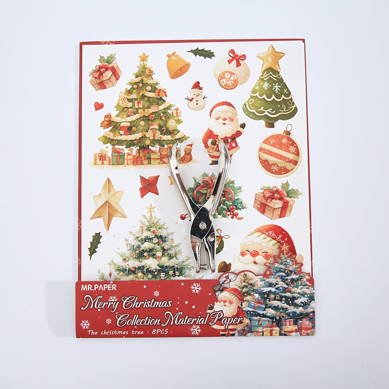 Merry Christmas Scrapbooking Paper and punching machine