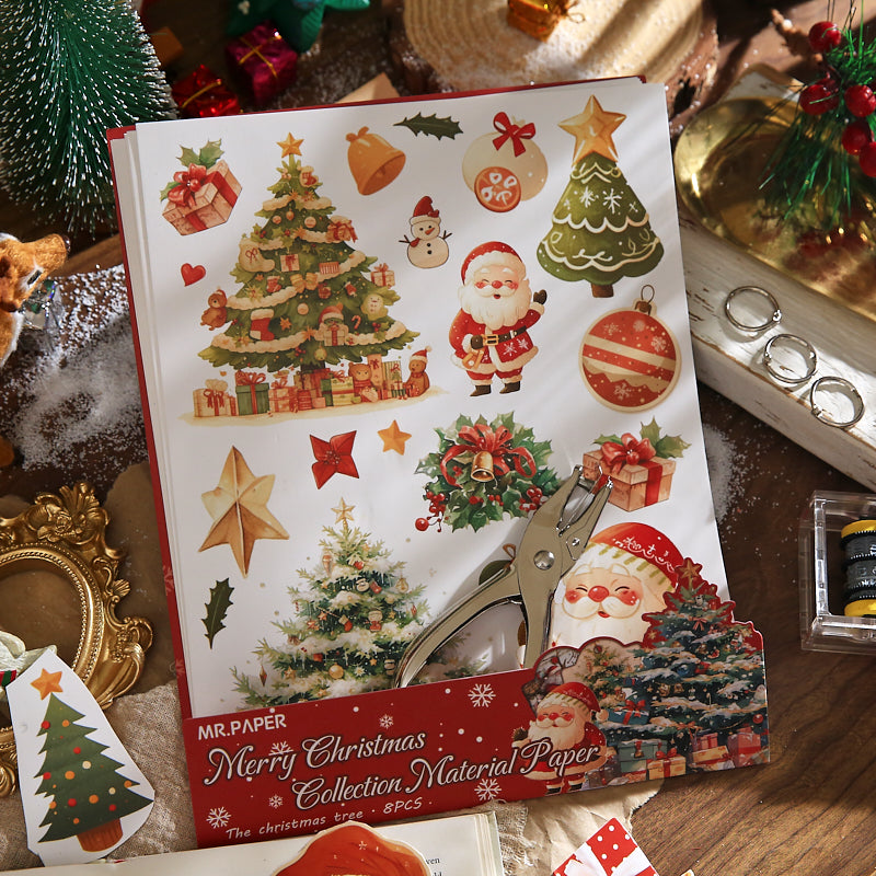 Merry Christmas Scrapbooking Paper and punching machine