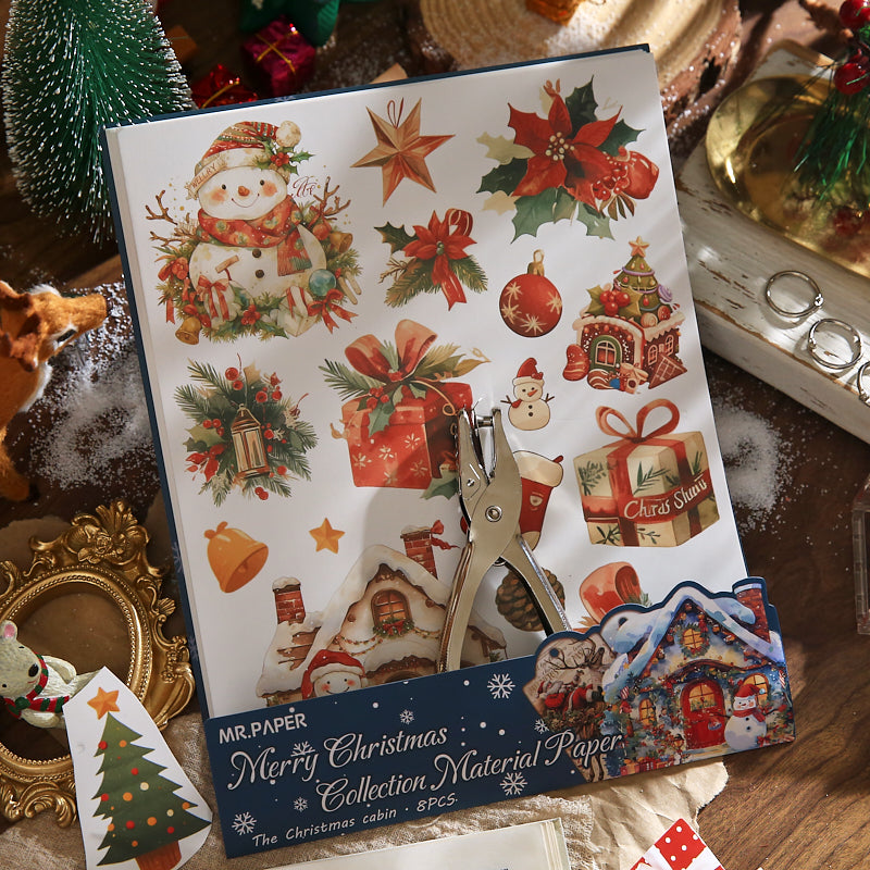 Merry Christmas Scrapbooking Paper and punching machine