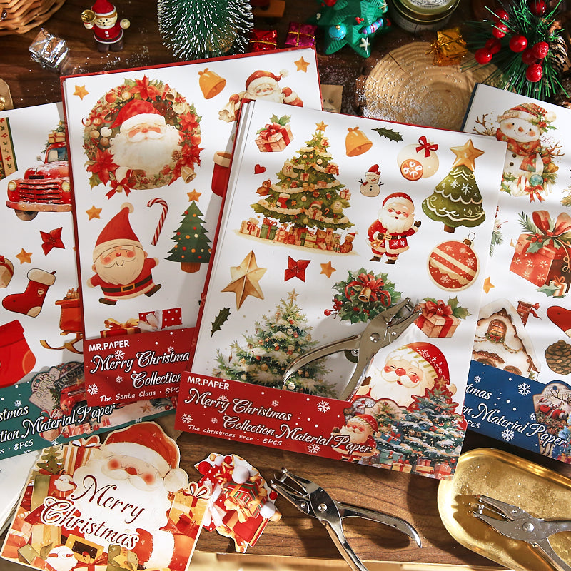 Merry Christmas Scrapbooking Paper and punching machine