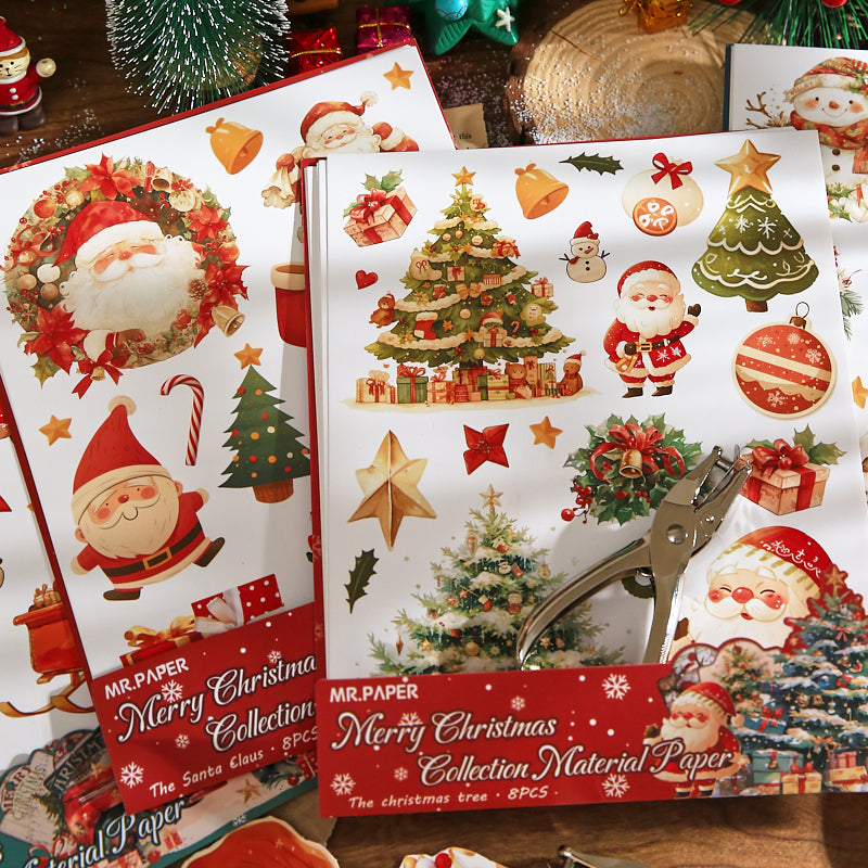 Merry Christmas Scrapbooking Paper and punching machine