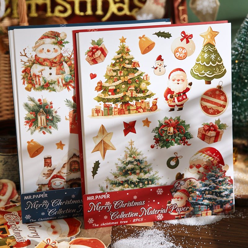 Merry Christmas Scrapbooking Paper and punching machine