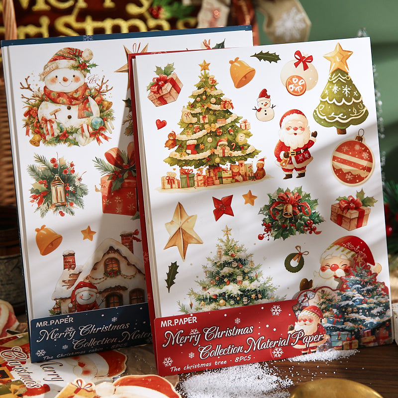 Merry Christmas Scrapbooking Paper and punching machine