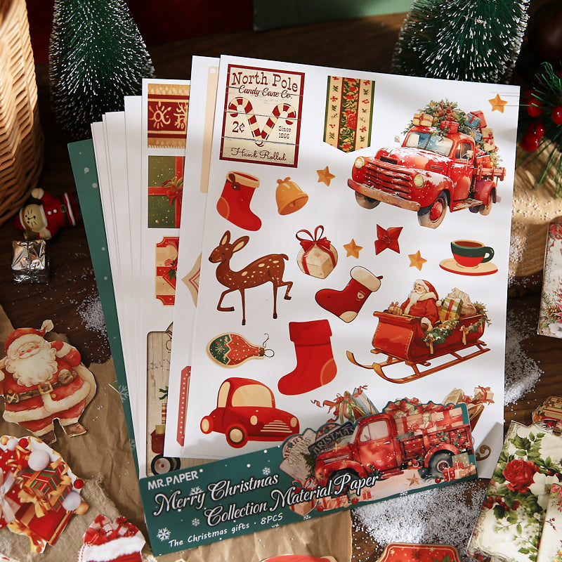 Merry Christmas Scrapbooking Paper and punching machine