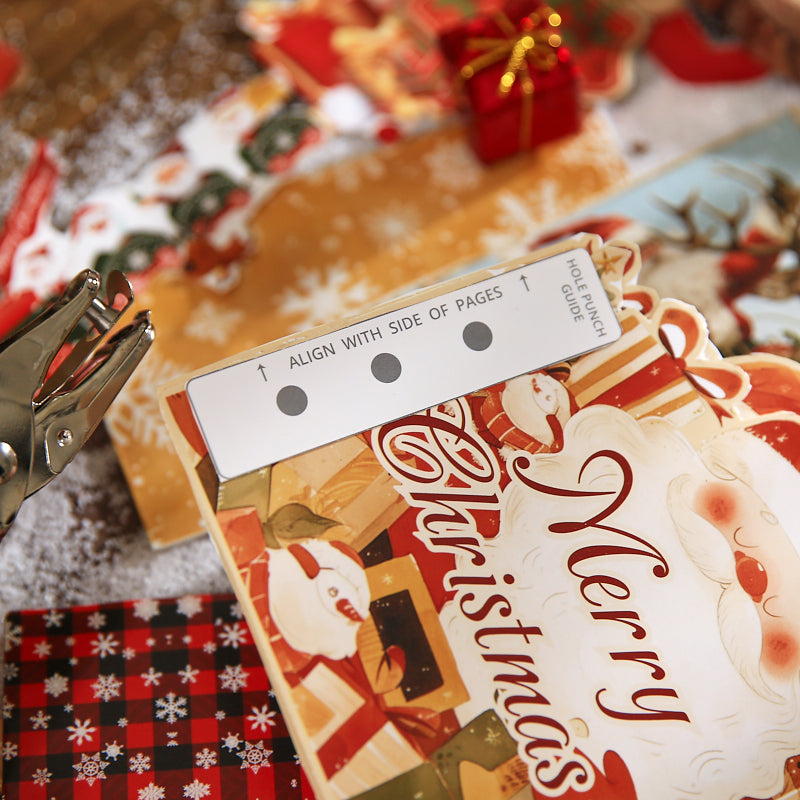 Merry Christmas Scrapbooking Paper and punching machine