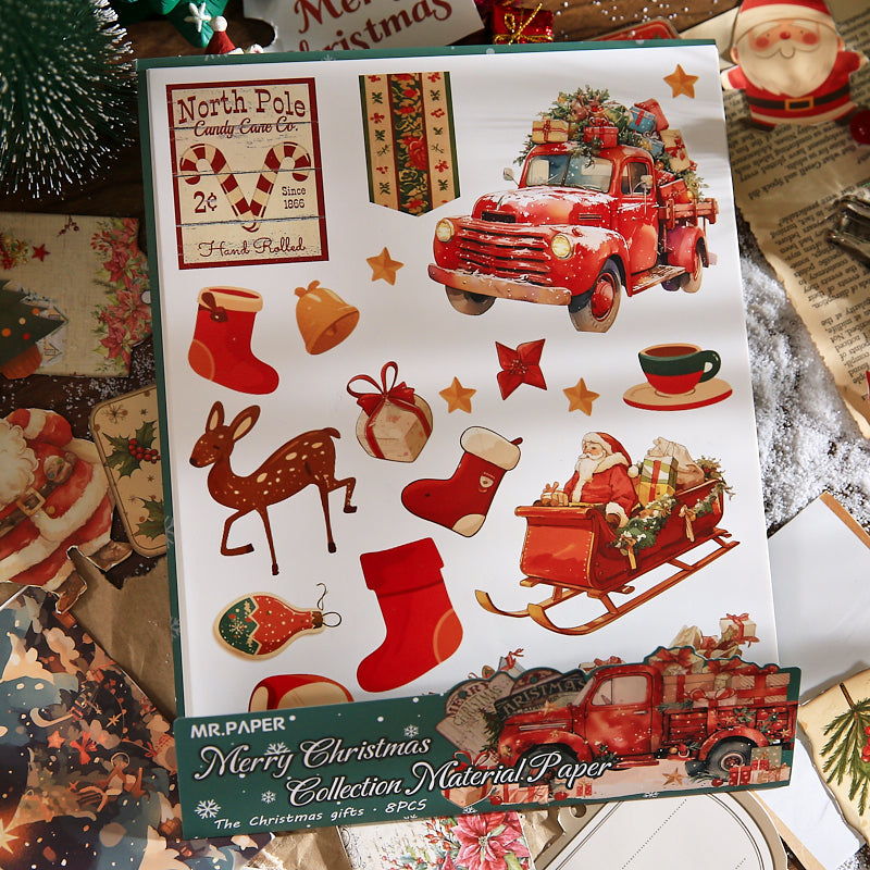 Merry Christmas Scrapbooking Paper and punching machine