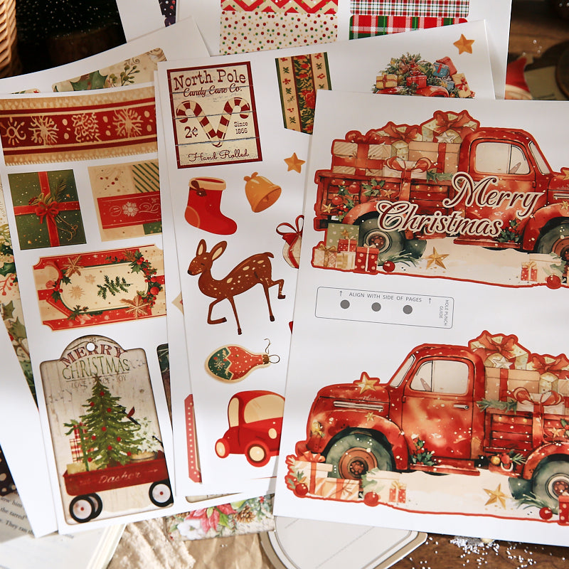 Merry Christmas Scrapbooking Paper and punching machine