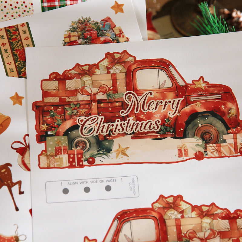 Merry Christmas Scrapbooking Paper and punching machine