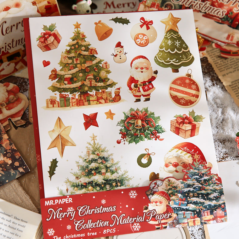 Merry Christmas Scrapbooking Paper and punching machine