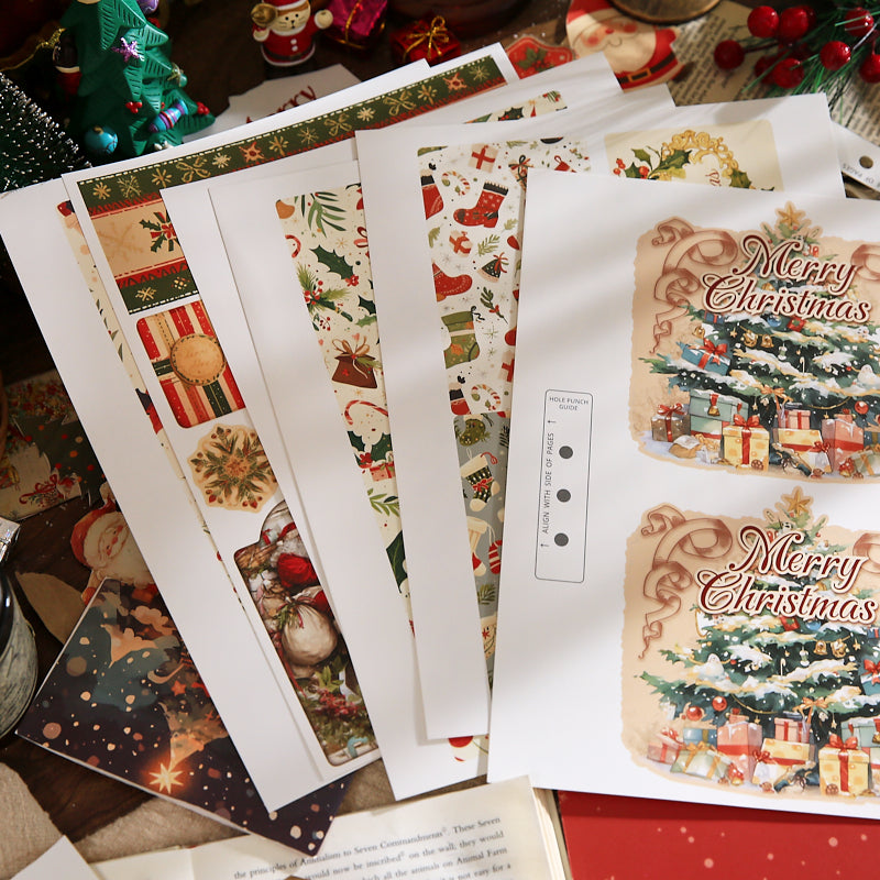 Merry Christmas Scrapbooking Paper and punching machine