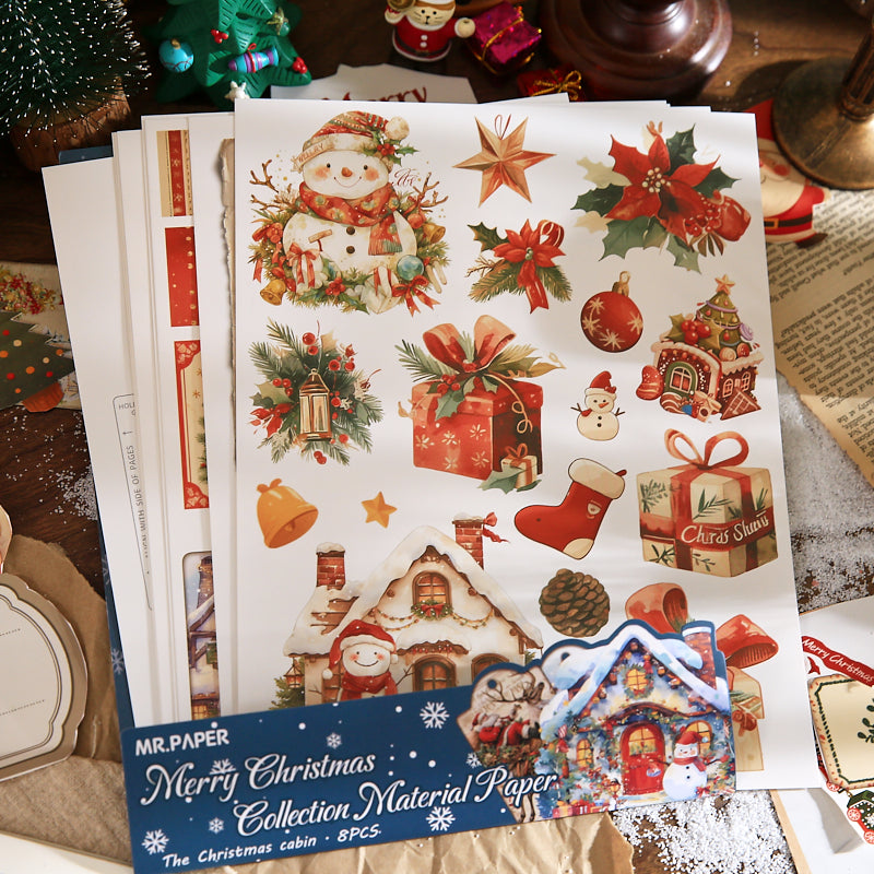 Merry Christmas Scrapbooking Paper and punching machine