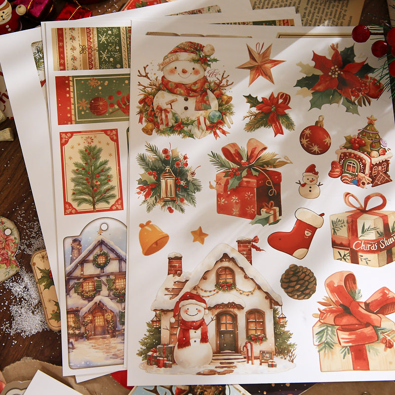 Merry Christmas Scrapbooking Paper and punching machine