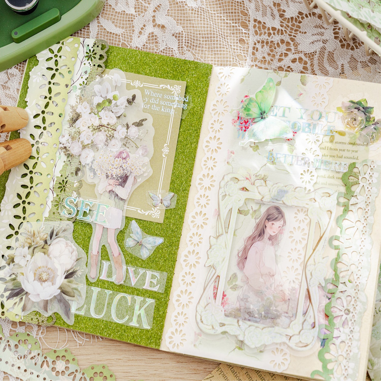 Long Lace Paper Sticker