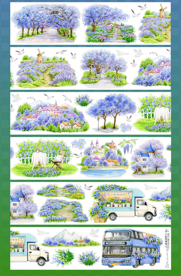 【BOBOYU】Jacaranda Town Mountain Landscape Tape