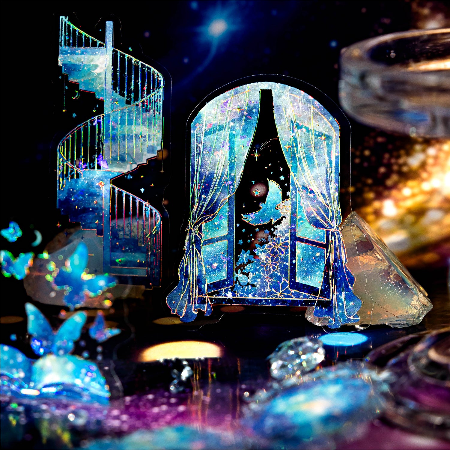 Mysterious Starry Sky Laser PET Tape