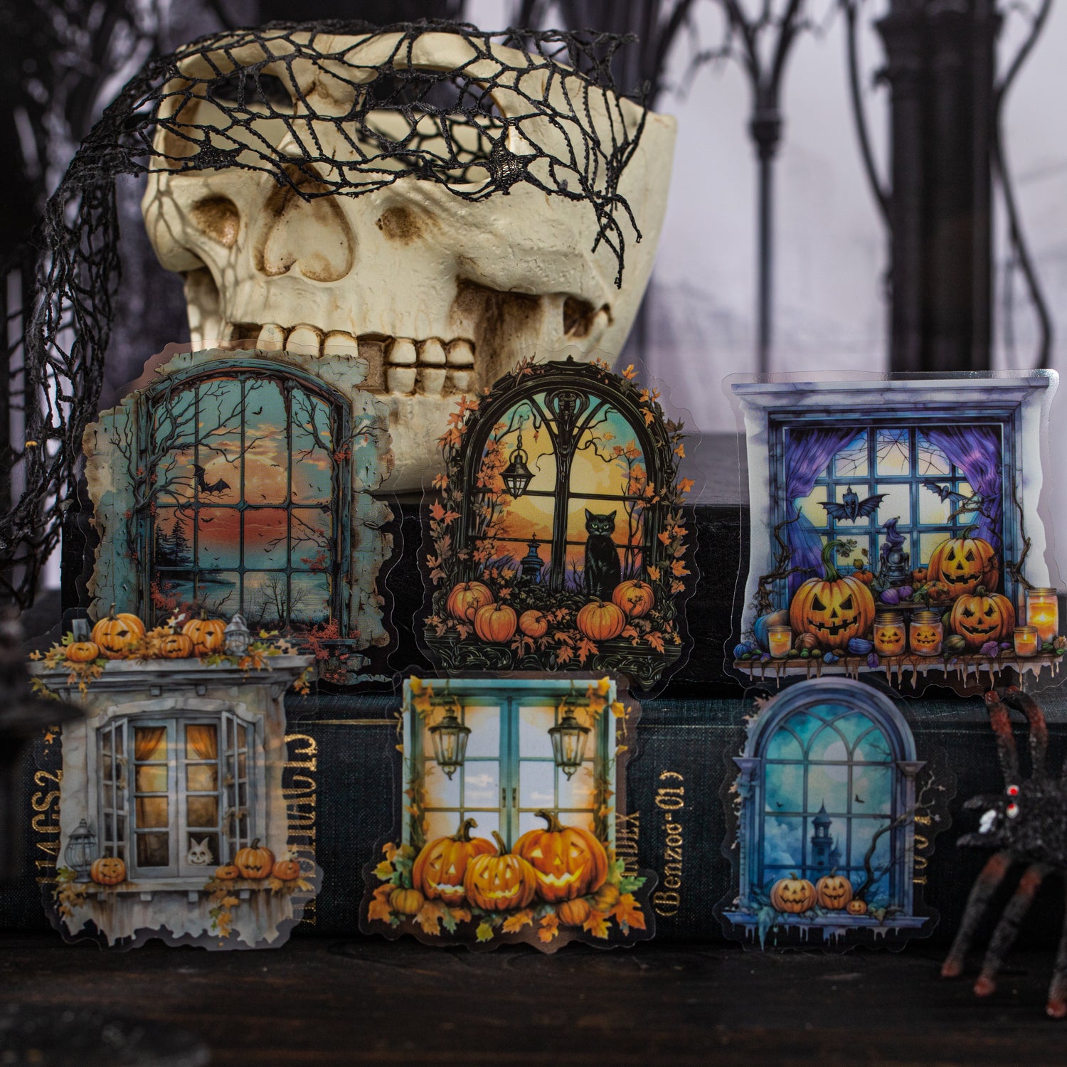 Night Window View PET Sticker