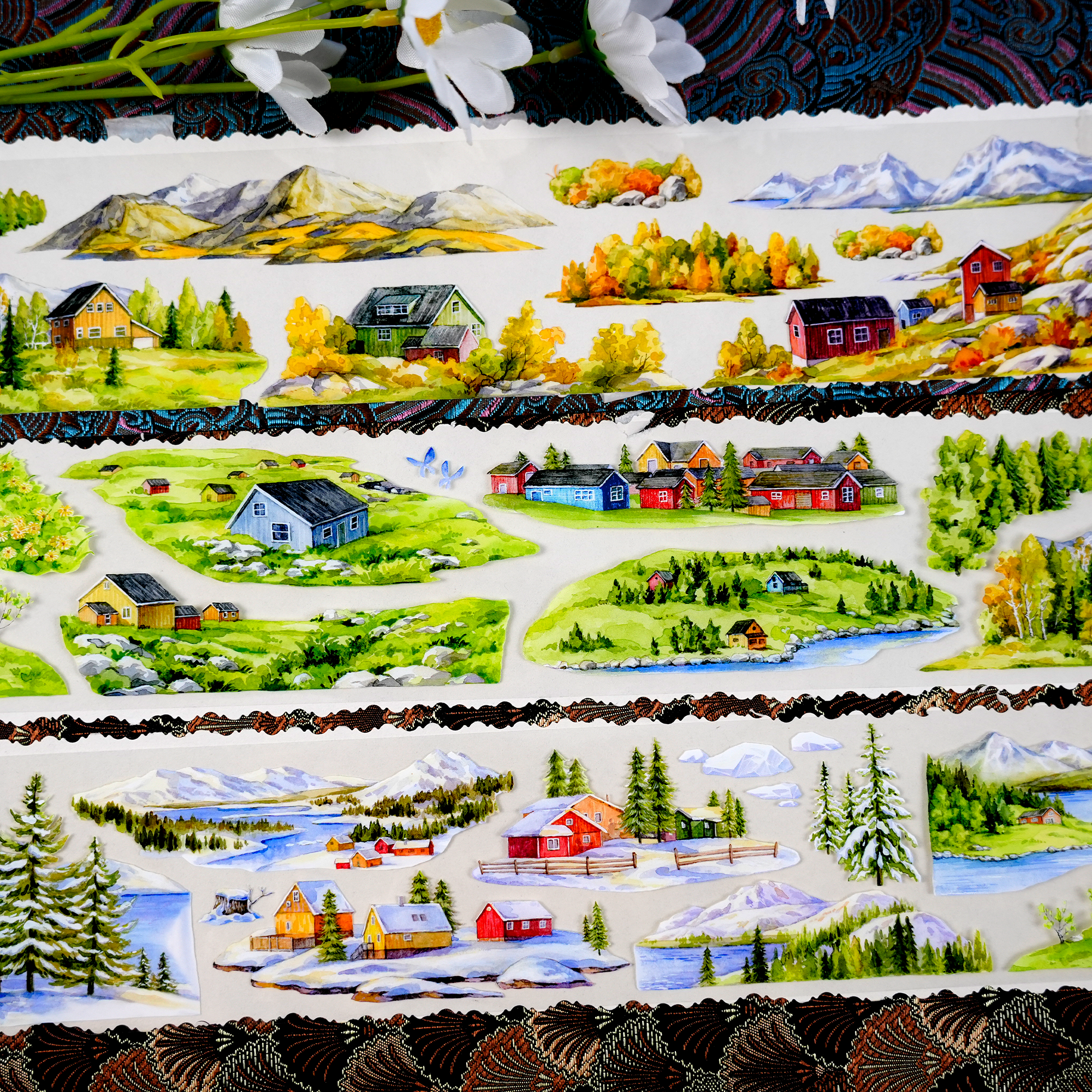 【XT】Sceneries of Mountains and Rivers Through Four Seasons Landscaping Tape