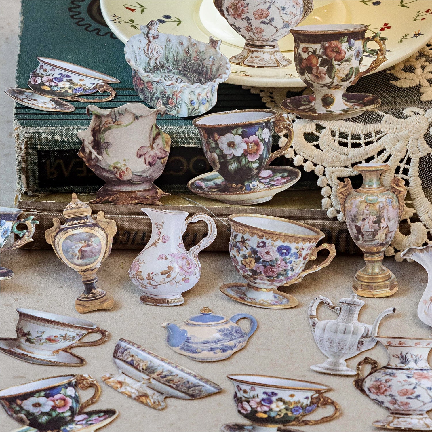 Antique Collection Museum Series Hard cardboard Sticker