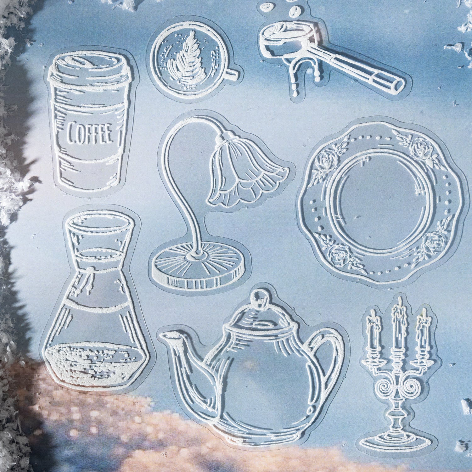 Snow-Creations series PET 3D foam stickers