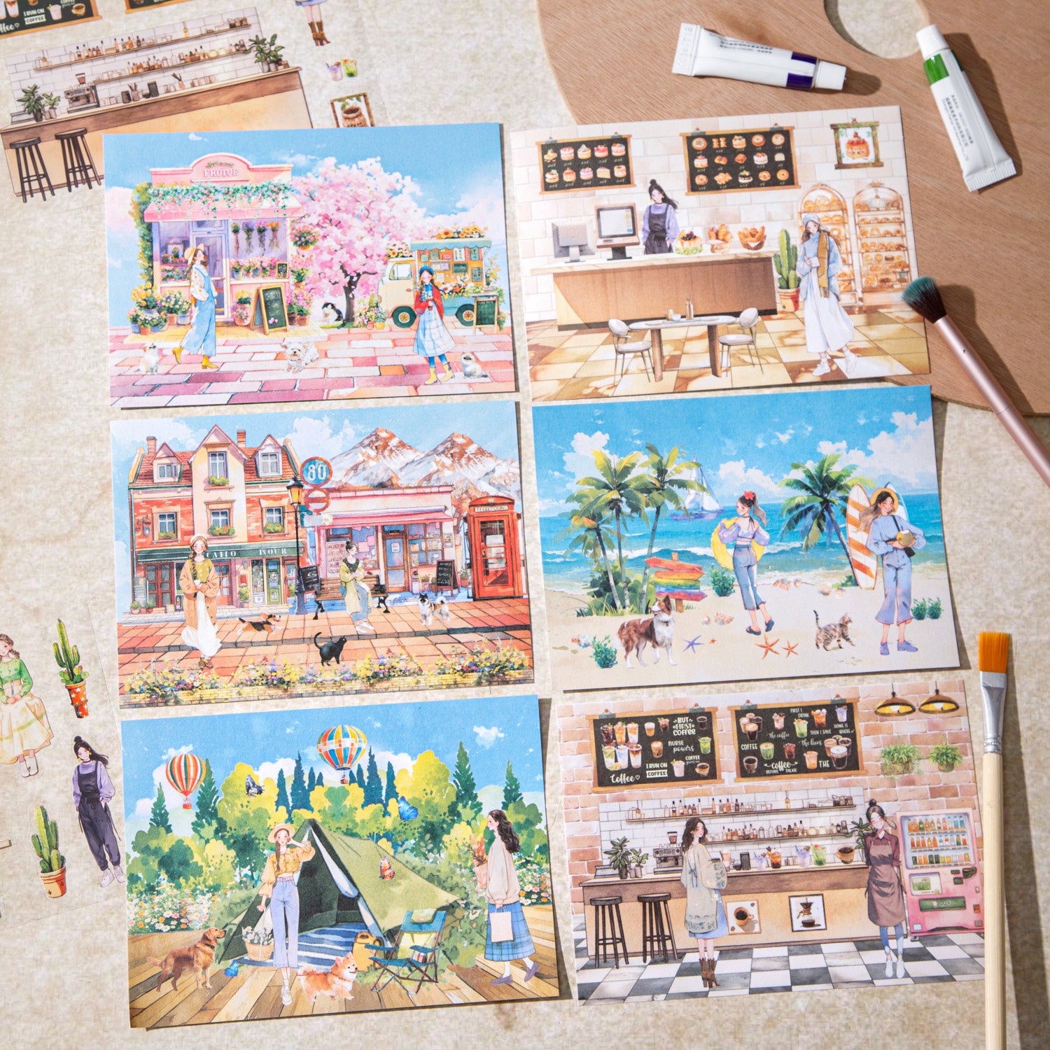 Leisurely Holidoy Landscaping Sticker Book