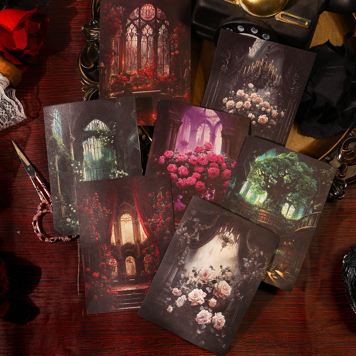 Gothic Rose Palace theme Scrapbooking Paper