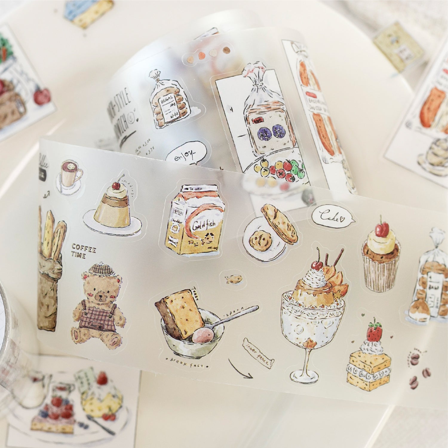 Four Periods of a Day Pre-cut PET Tape for Journaling | MOOBOOM