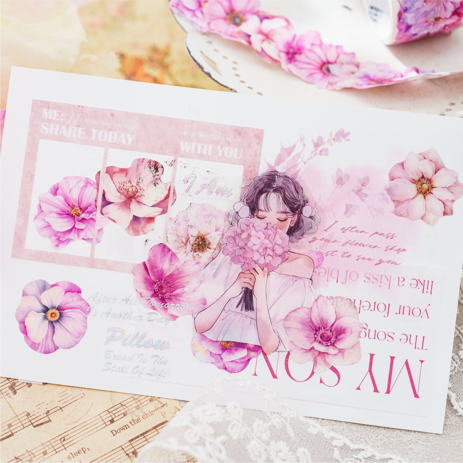 Flower Letter Washi Tape