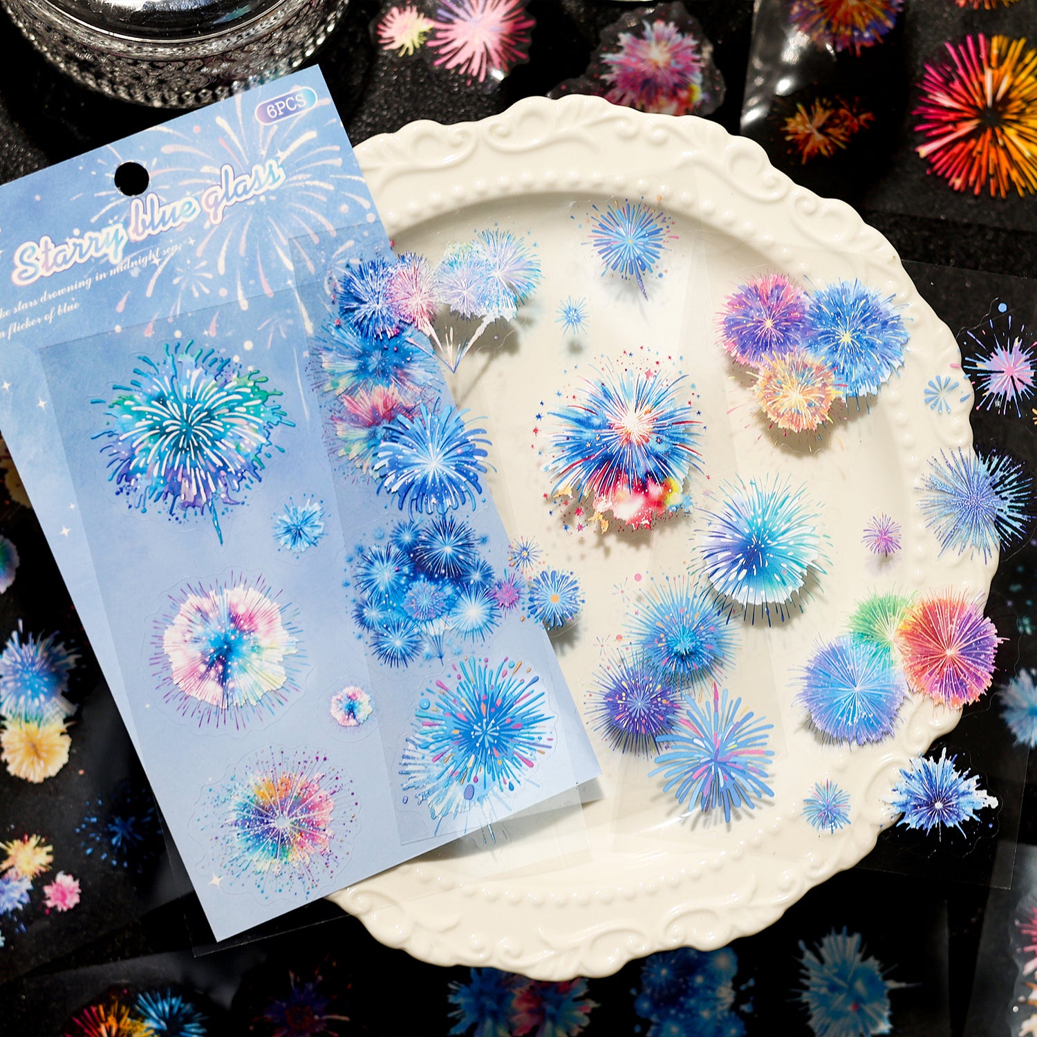 Fireworks and Flowing Light PET Sticker