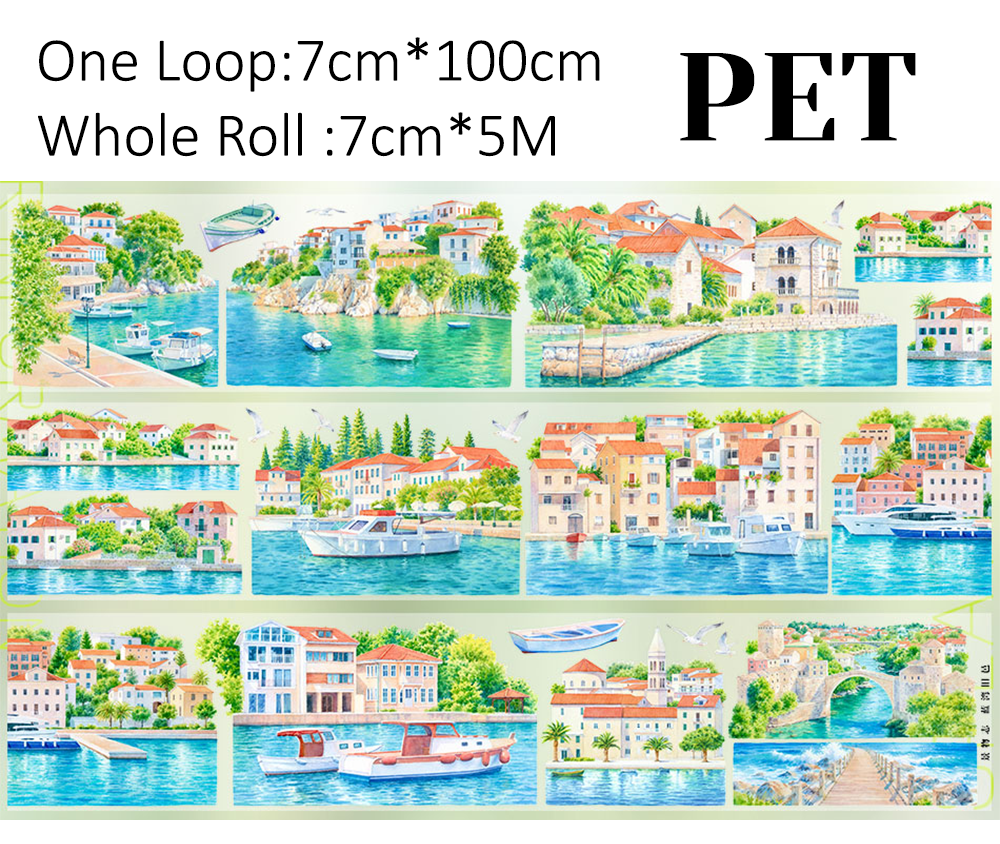 【ZERO】Seaside City Landscape PET Tape