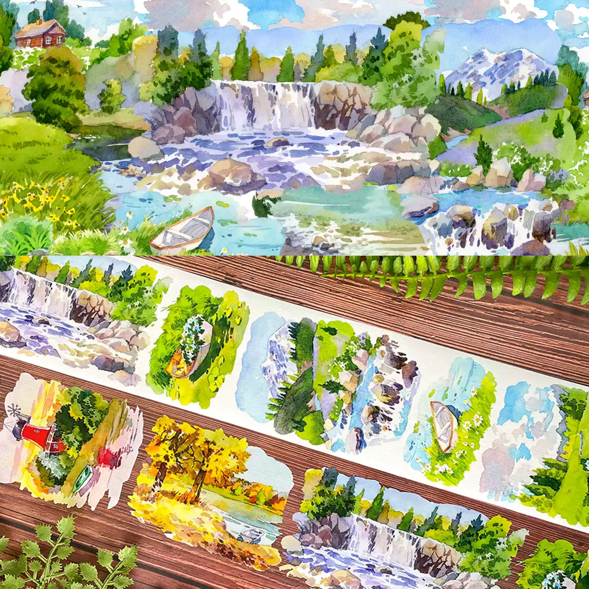 【NEW Studio】 Boat Moored by The River Landscaping Tape (7cm* 125cm)