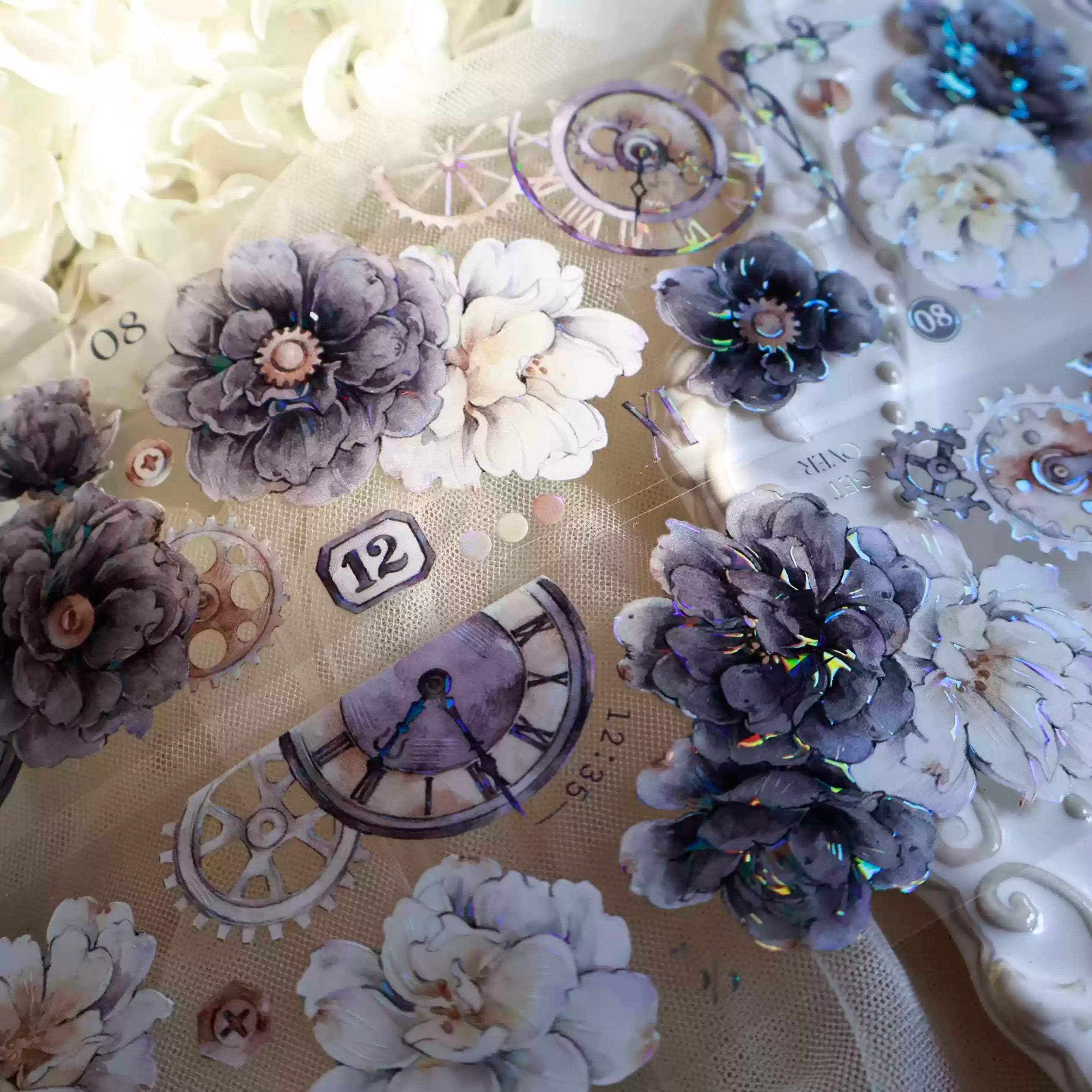 Black and White Flowers Tape (5.5cm*120cm)