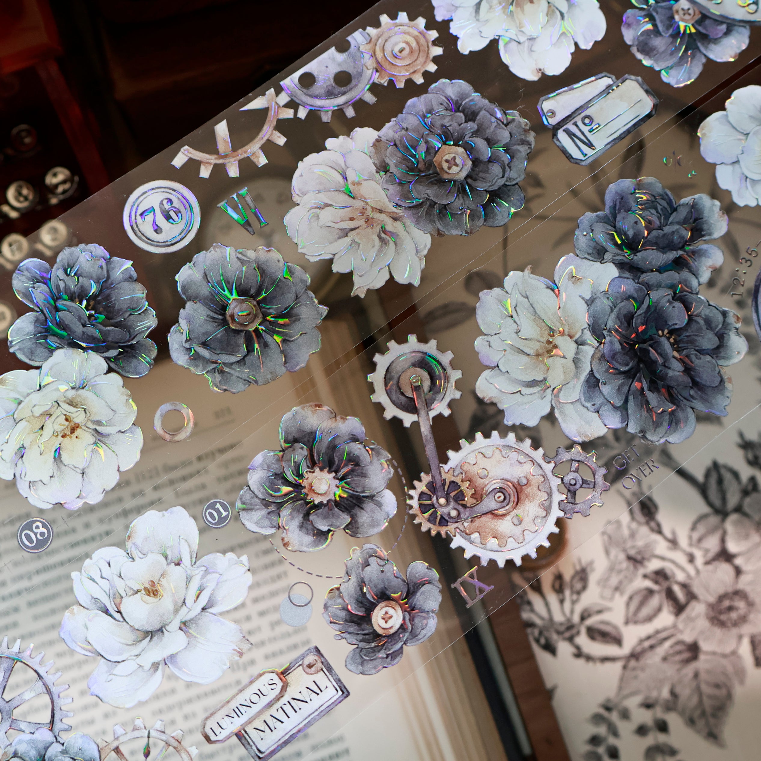 Black and White Flowers Tape (5.5cm*120cm)