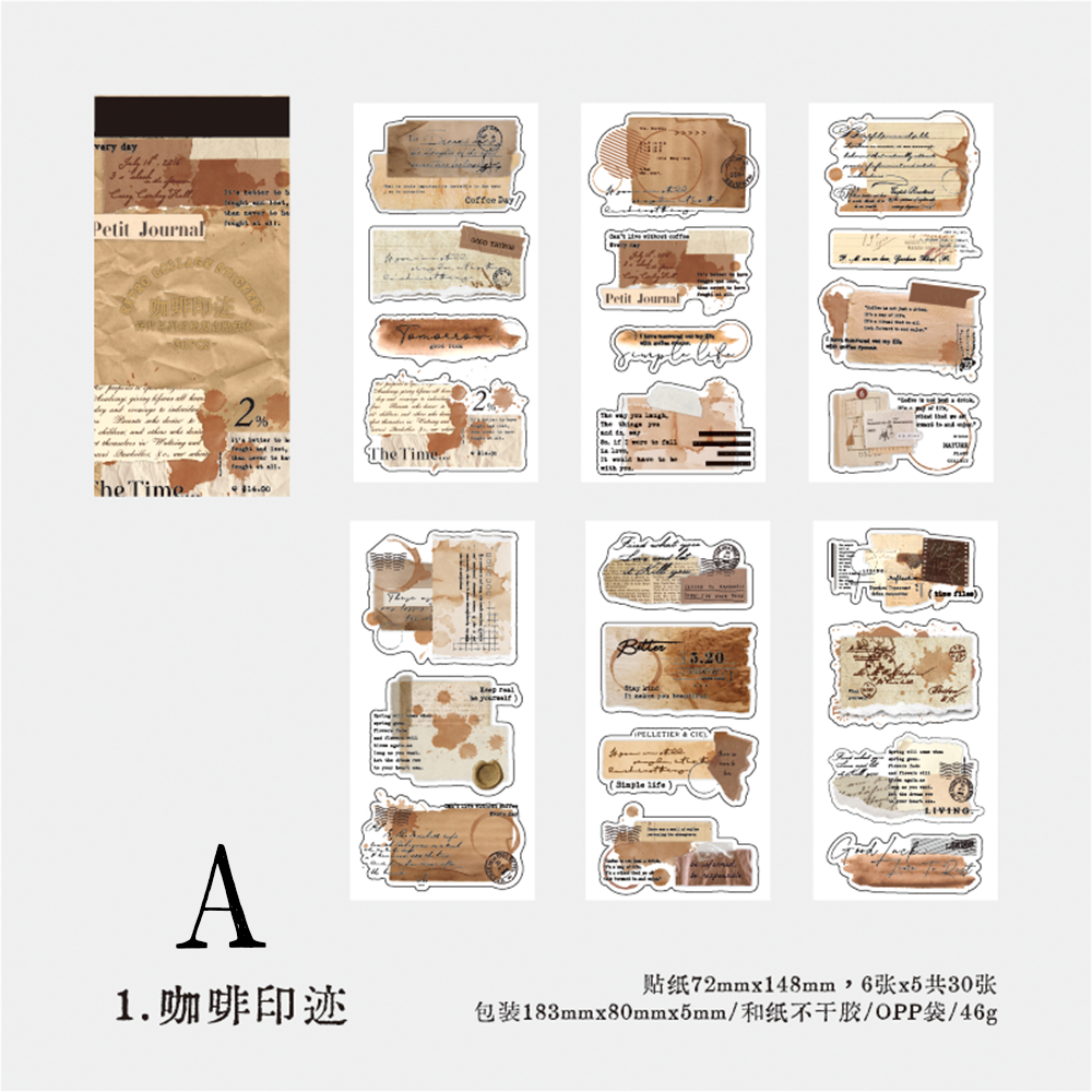 Time Fragments Vintage Pre-cut Sticker Books