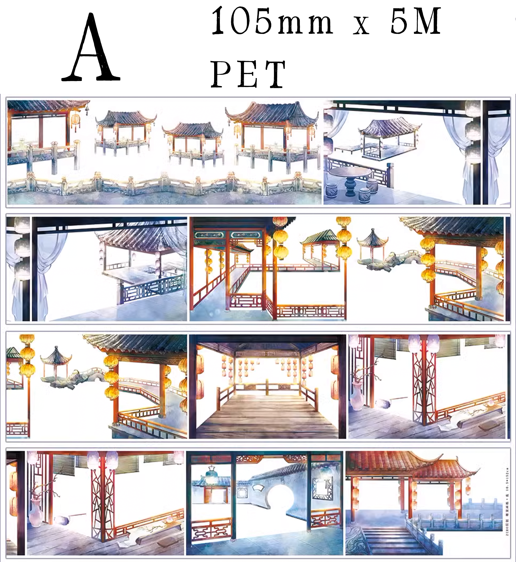 【ZERO】Ancient Chinese Figures & Construction Tape(42 Styles)(Whole Roll Tape)