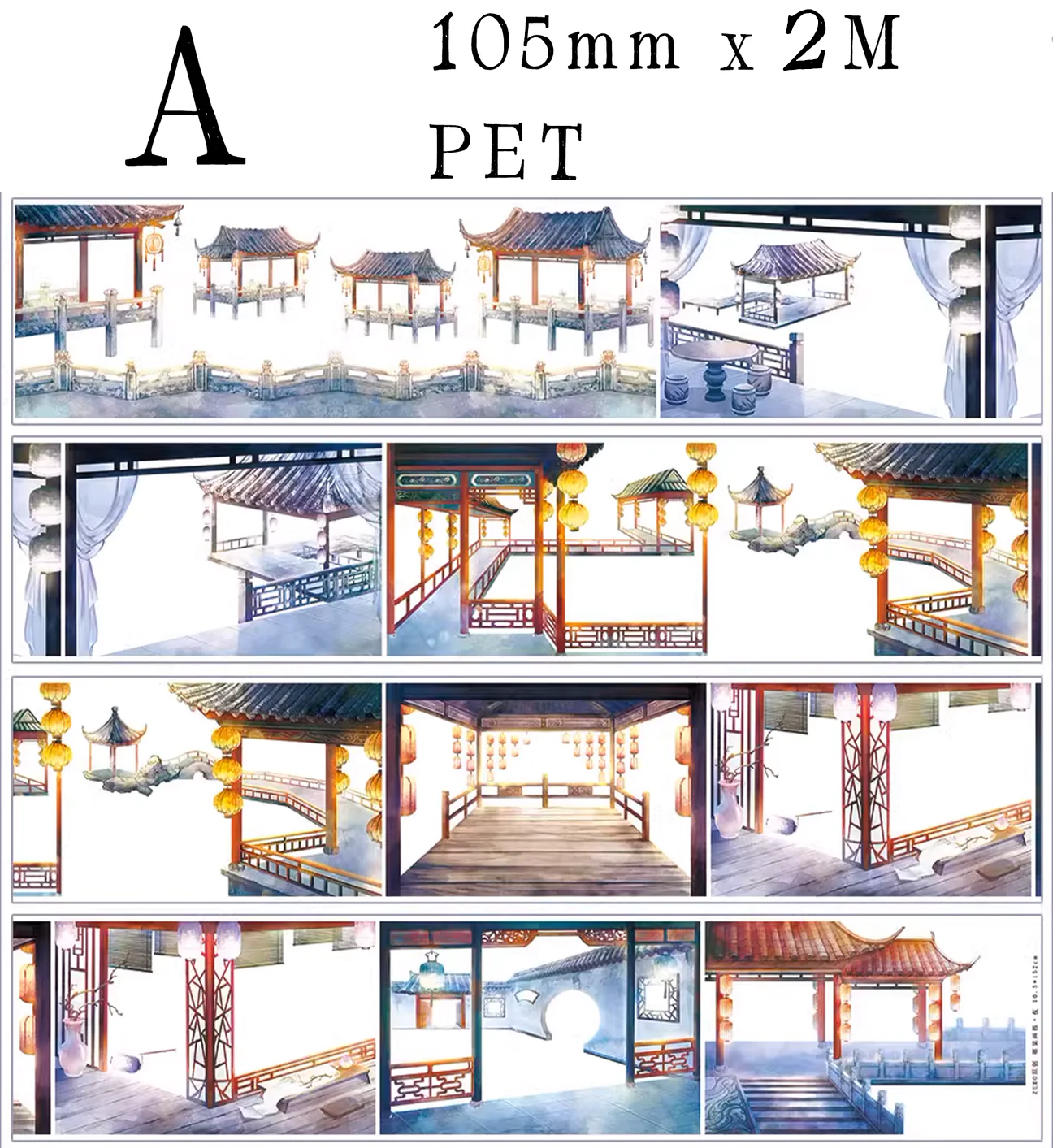 【ZERO】Ancient Chinese Figures & Construction Tape(42 Styles)(Whole Roll Tape)