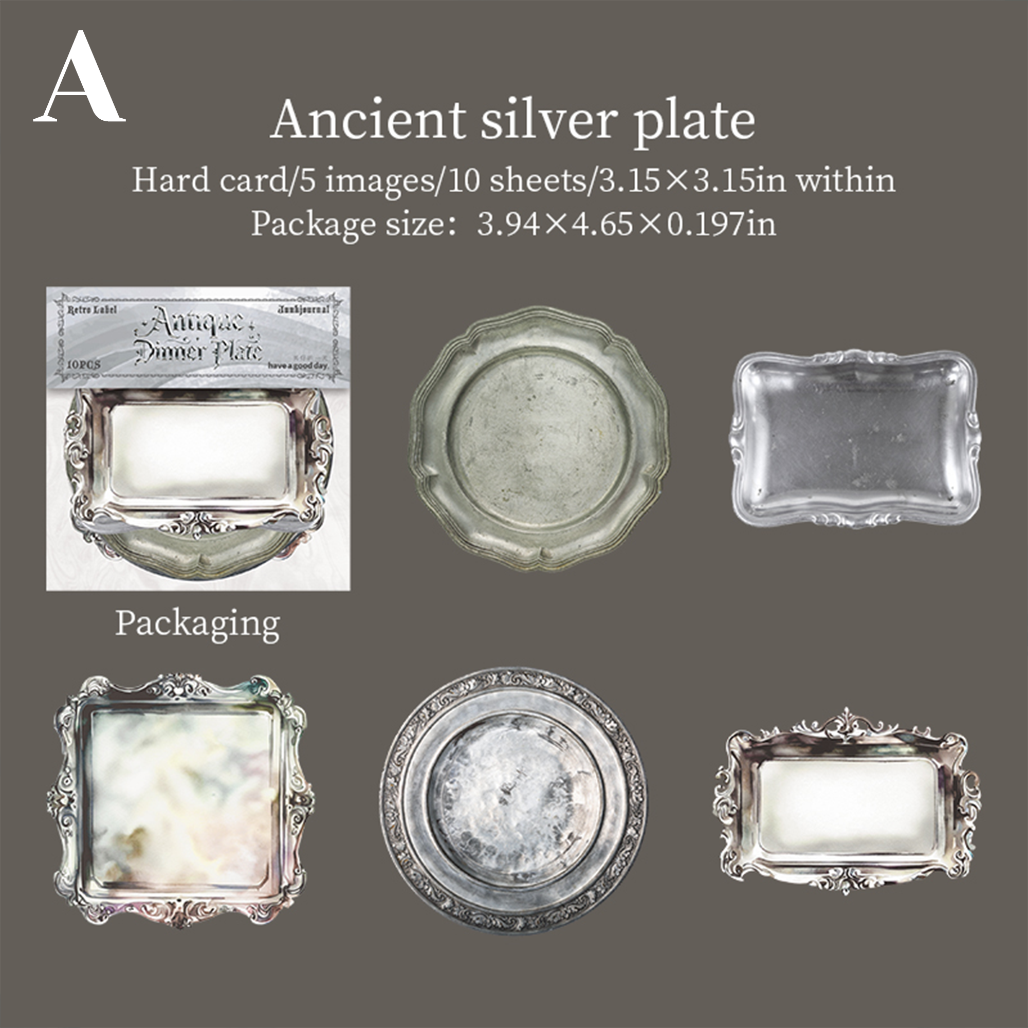 Antique Dinner Plates Scrapbooking Paper