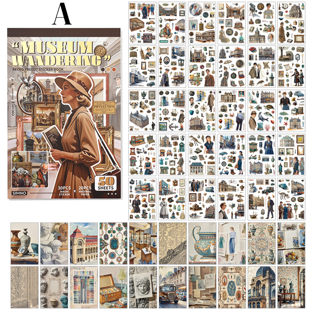 Slow Life Vintage Sticker Books