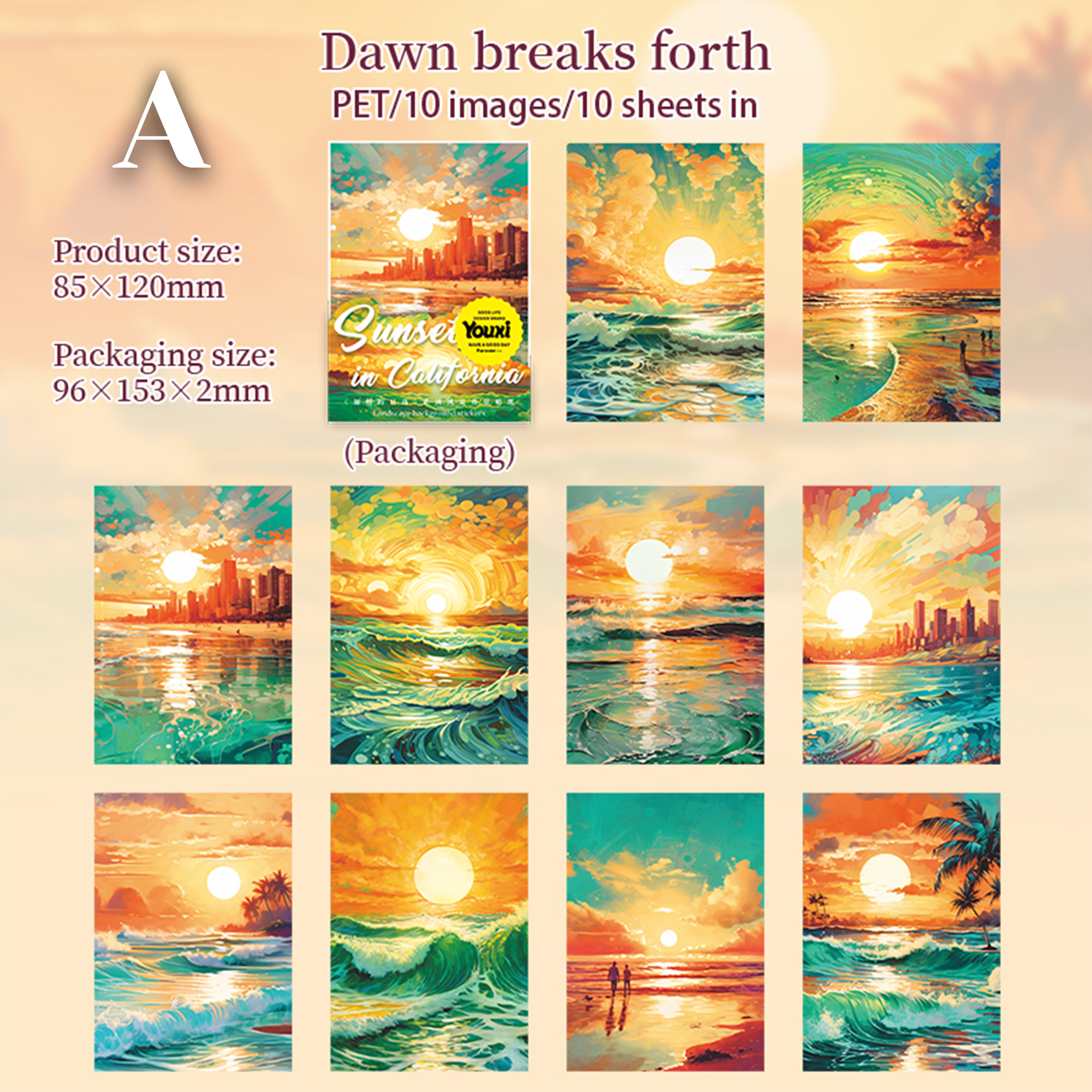 Sunset in California PET Sticker