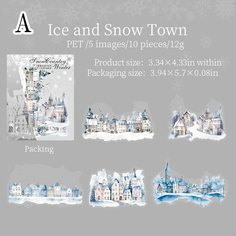 Large size winter Christmas scenery Stickers