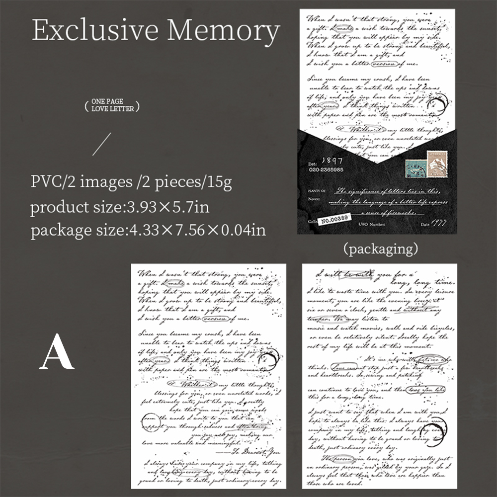 One Page Love Letter Transfer Sticker