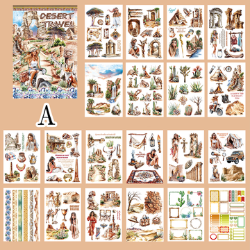 Vintage Sticker Book Vol.12 - Desert Travel for journaling and scrapbooking