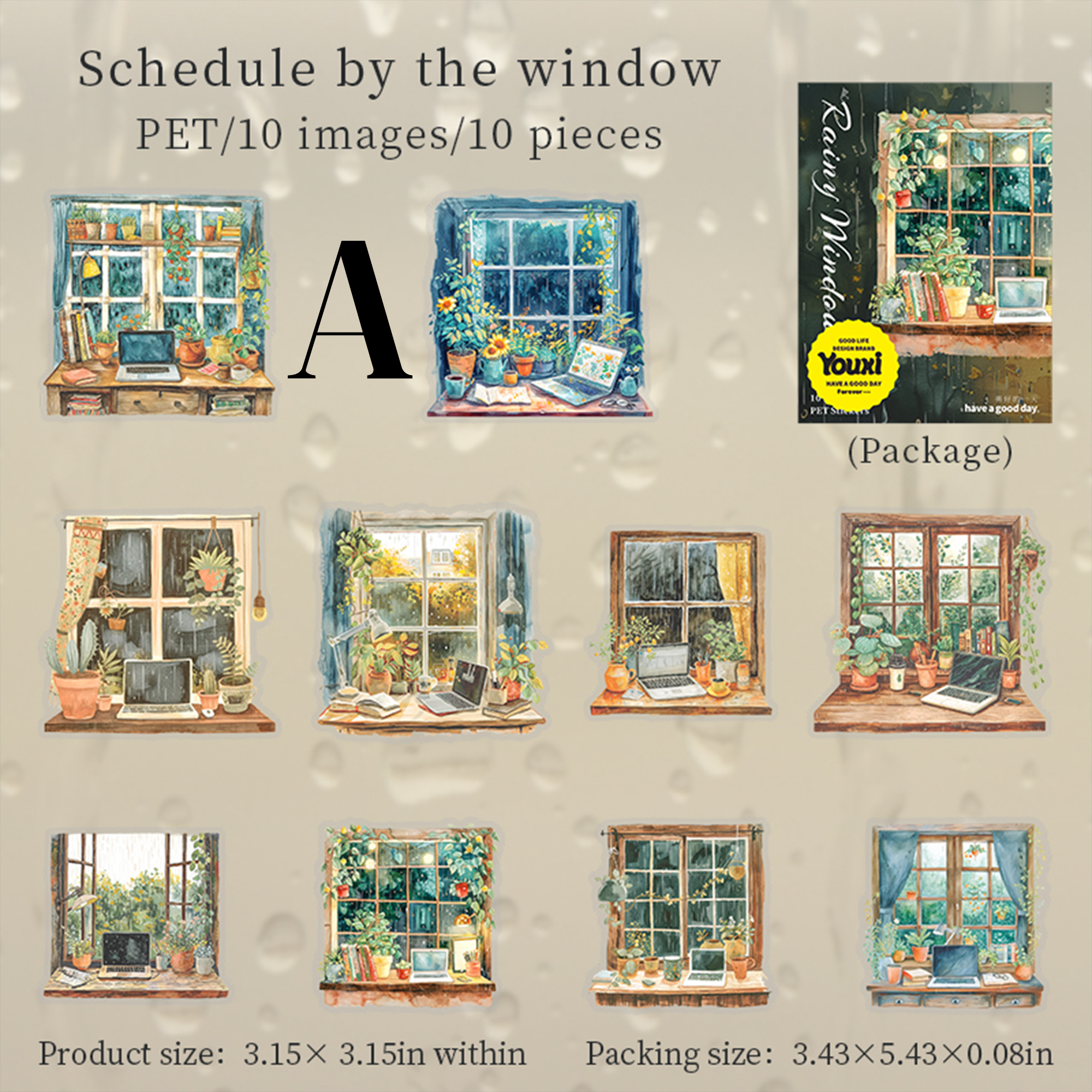 Raing Window PET Sticker