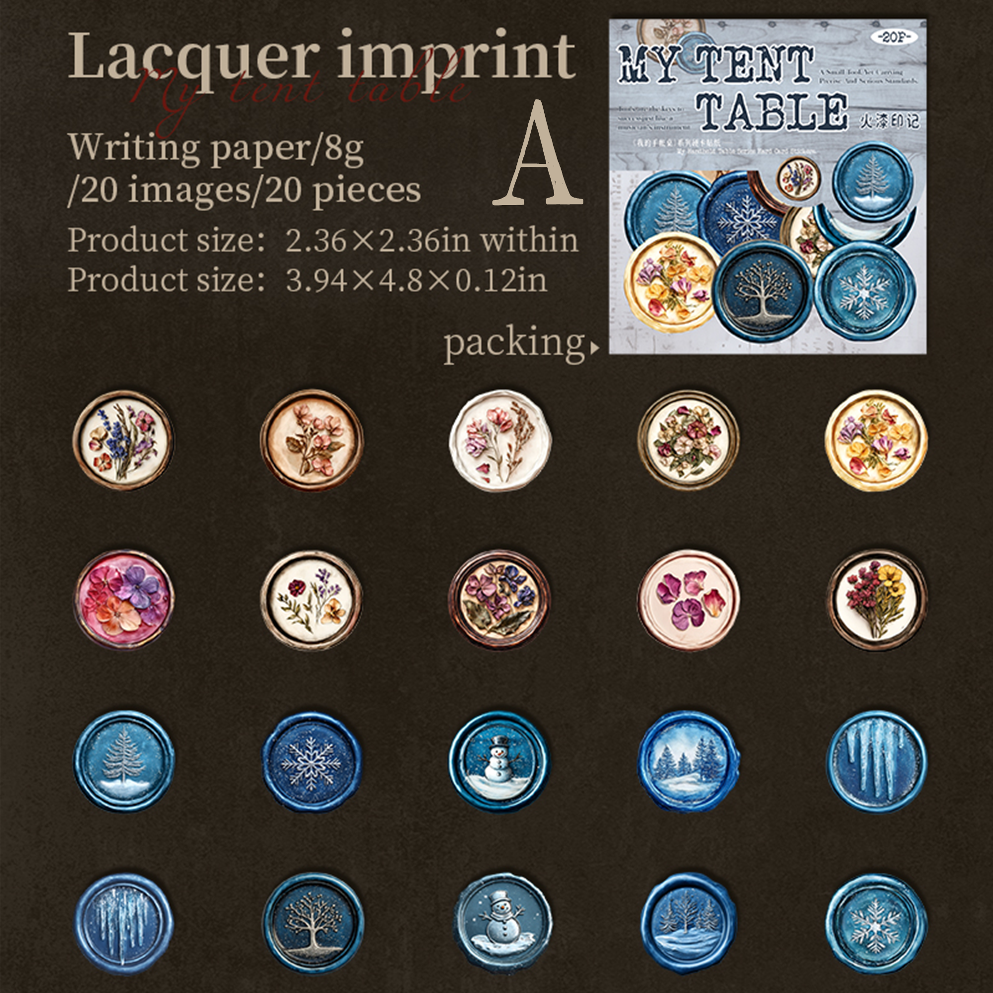 My Tent Table Writing Paper Sticker