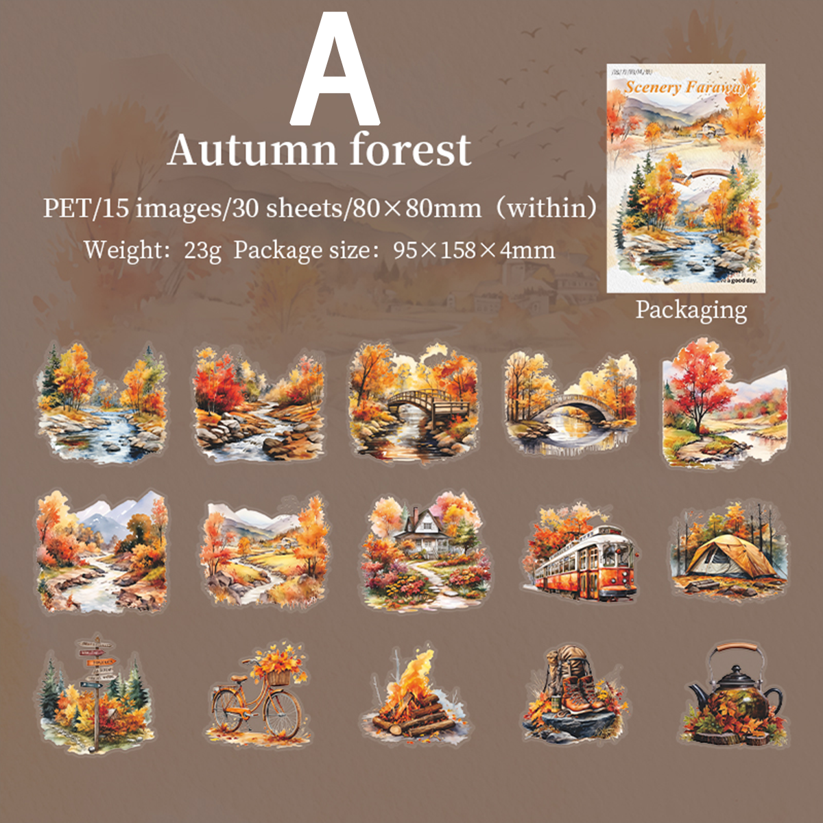 Distant Scenery Scrapbooking PET Sticker