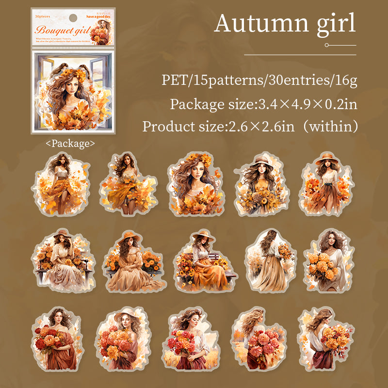 Flowery Girl PET Sticker