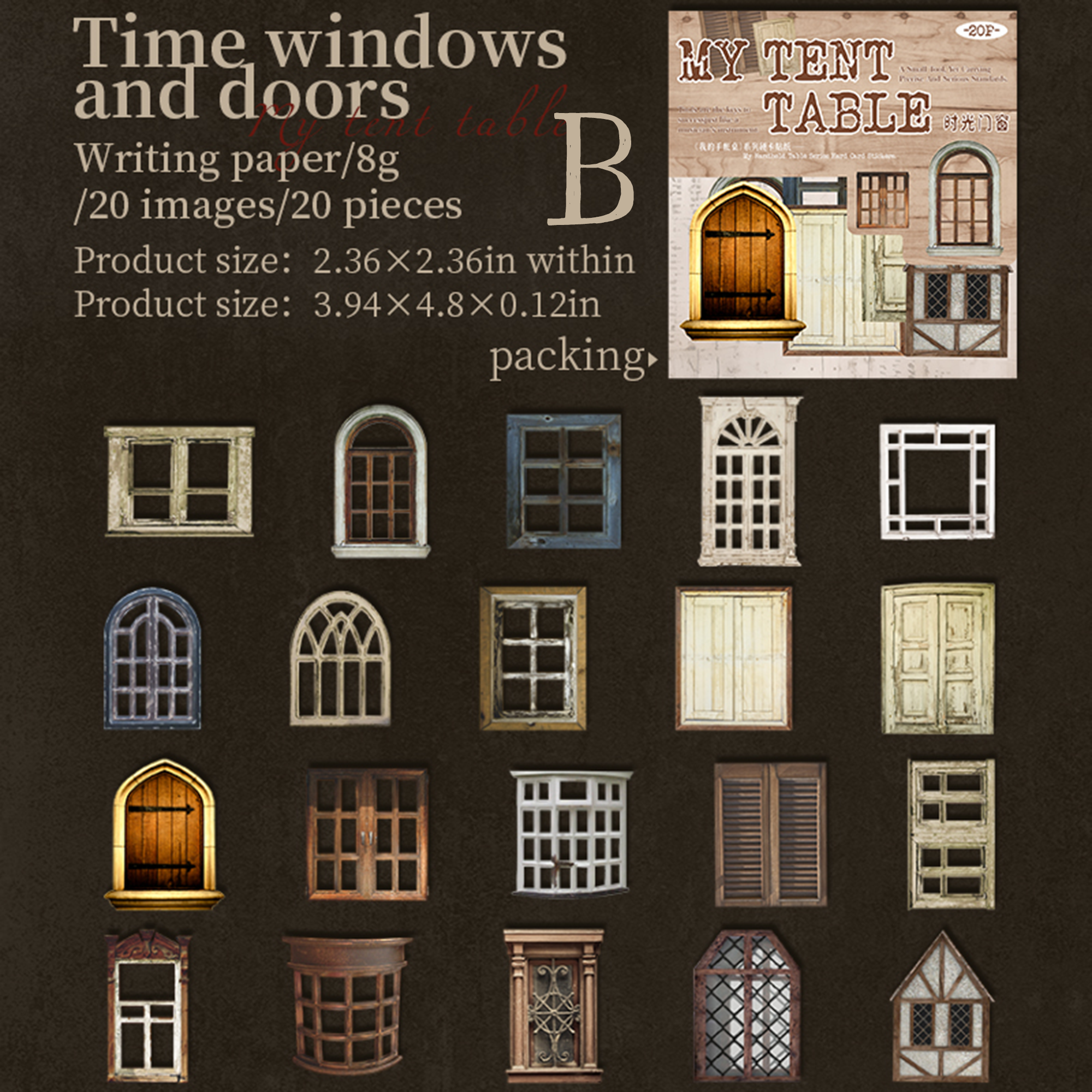 My Tent Table Writing Paper Sticker