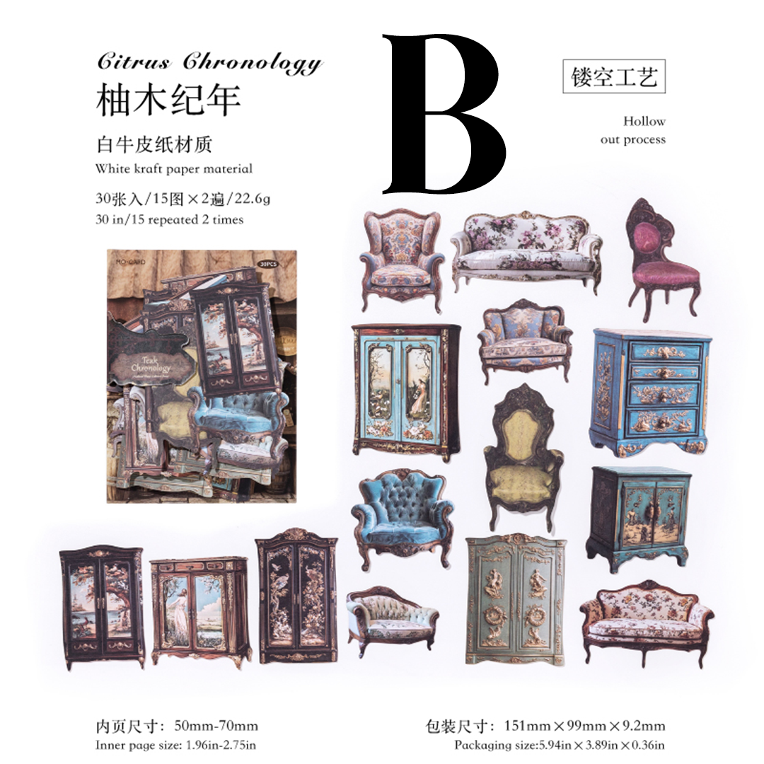 Antique Collection Museum Series Hard cardboard Sticker